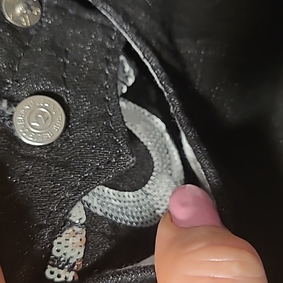 New True Religion Women's Joey Sequin Black Flared Jeans Size 27 - Picture 14 of 15